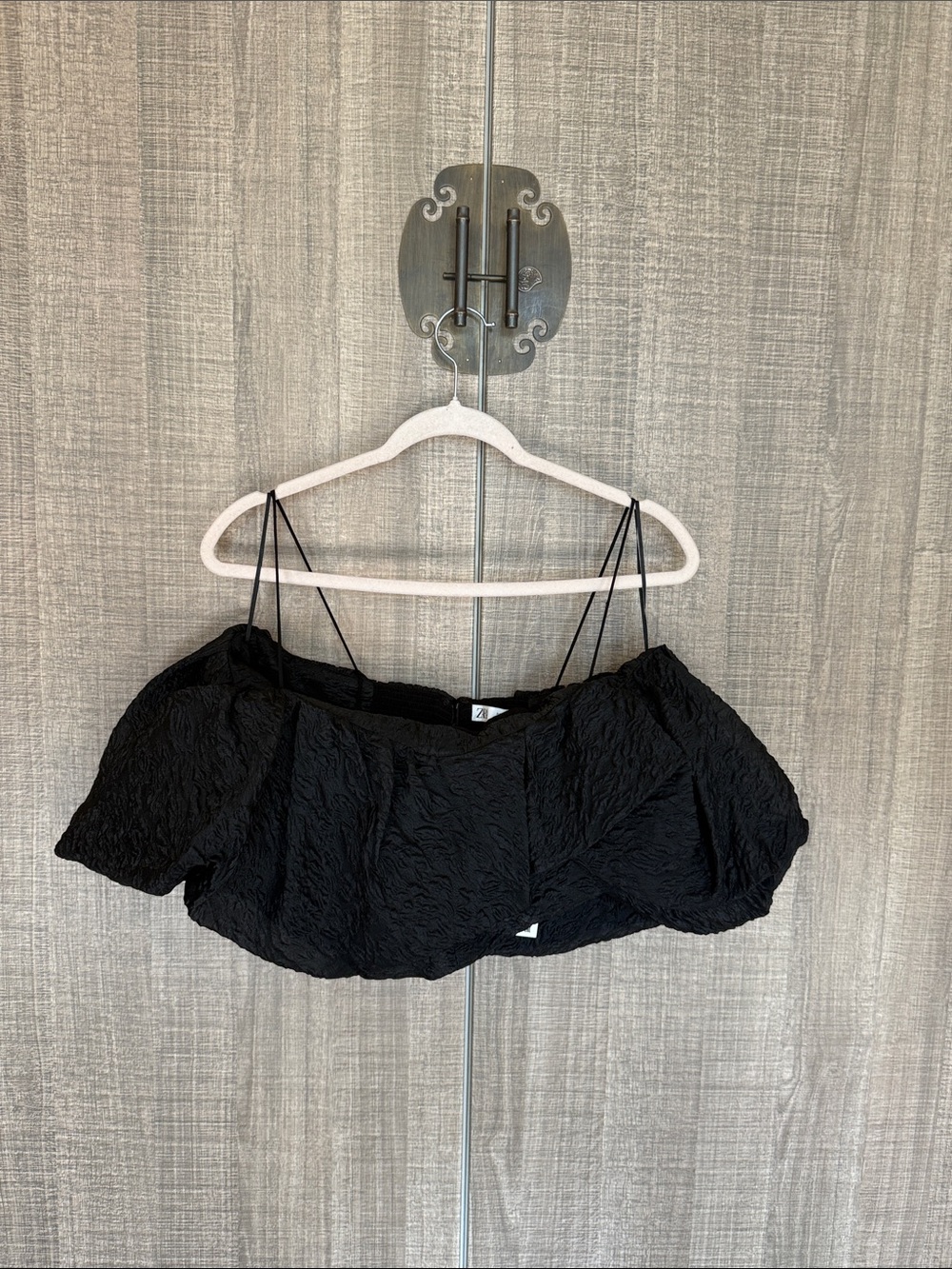 Zara Textured Spaghetti Straps Crop‎ Top
